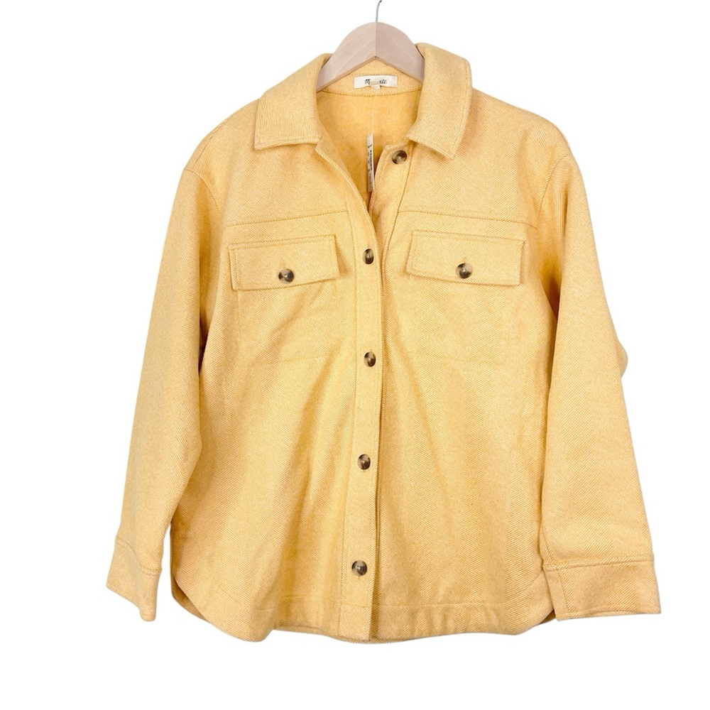 Madewell Brushed Herringbone Knit Shirt Jacket Shacket Size XS